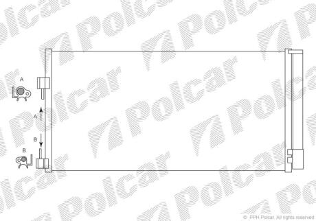 Радіатор кондиціонера Renault Laguna III, Latitude 1.5D-3.5 10.07- POLCAR 6039K8C1