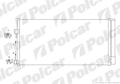 Радіатор кондиціонера Renault Laguna III, Latitude 1.5D-3.5 10.07- POLCAR 6039K8C1