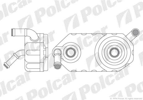 Радіатор масляний Skoda/VAG1.6-2.0 (AKП 4 ступ.)98- POLCAR 6713L8-1