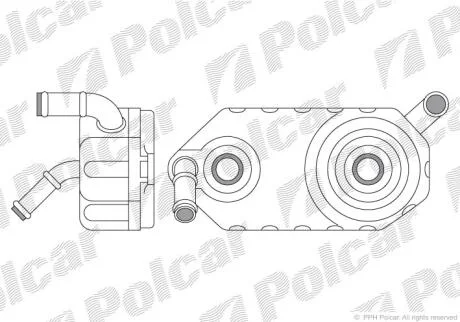 Радіатор масляний Skoda/VAG1.6-2.0 (AKП 4 ступ.)98- POLCAR 6713L81