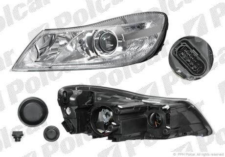 Фара передн. прав. Skoda Octavia 1.6TDI 09- POLCAR 692310-E