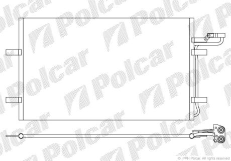 Радіатор кондиціонера Volvo C30, C70, S40, V50 1.6-2.0D 12.03-12.12 POLCAR 9042K8C2S