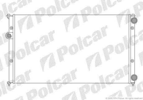 Основний радіатор Seat Cordoba 1.8, 2.0 93-99, Ibiza 1.6, 2.0 95-// VW Caddy II 1.9d 95-04, Polo 1.6i,1.9d 95-01 POLCAR 952408A5