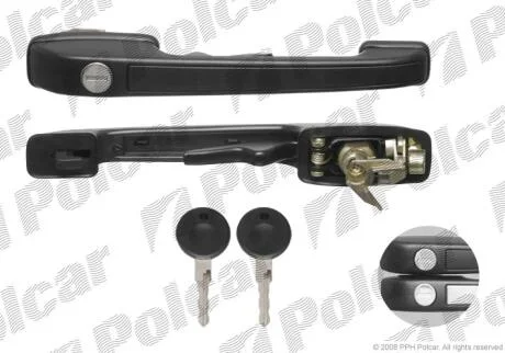 Ручка дверей передн. прав. VW Golf/Passat 83-88 POLCAR 9534Z42