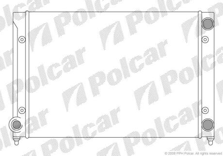 Радіатор VW Passat 1.6D-2.0 04.88-10.93(без кондиціонера) POLCAR 954608A1