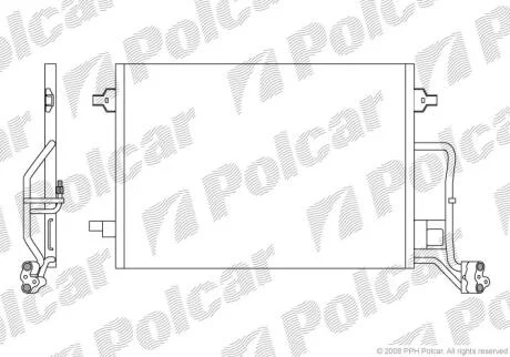 Радіатор кондиціонера Skoda Superb I VW Passat 1.6-2.8 08.98-03.08 POLCAR 9549K8C1S