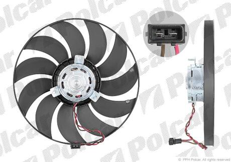 Вентилятор радіатора VW T4 2.5TDI 05.98-04.03 POLCAR 956623U7