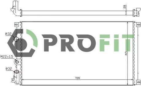Радіатор, система охолодження двигуна PROFIT 17400193