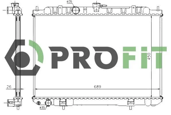 Радіатор охолоджування PROFIT 17400251 (фото 1)