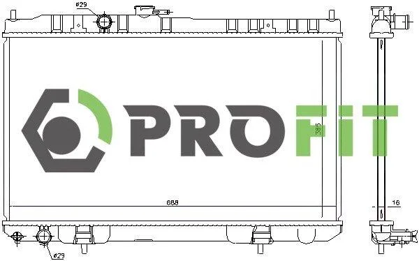 Радіатор охолоджування PROFIT 17400261 (фото 1)