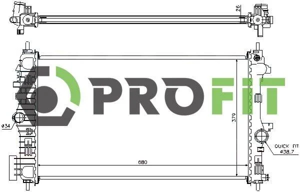 Радіатор охолоджування PROFIT 17400387 (фото 1)