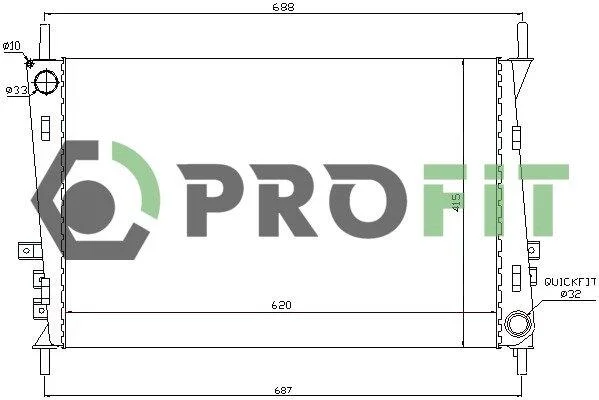 Радіатор охолоджування PROFIT 17400610 (фото 1)