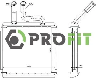 Радіатор пічки PROFIT 17600107