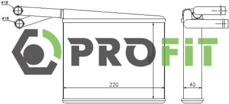 Радіатор пічки PROFIT 17600308