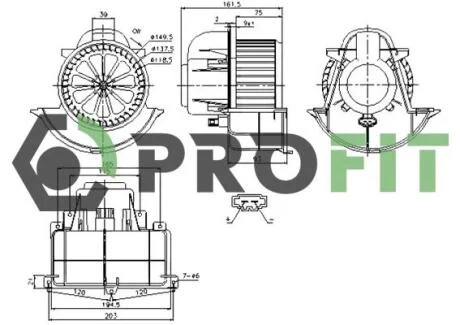 Вентилятор салона PROFIT 18600005