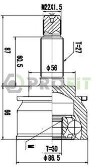 ШРКШ зі змазкою в комплекті PROFIT 2710-1084