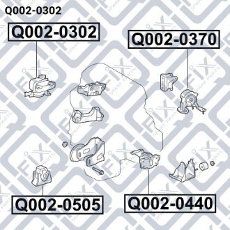 Подушка двигуна права (гідравлічна) Toyota Corolla ADE150/NDE150/NRE150/ZRE15#/ZZE150 2006-201 Q-FIX Q0020302