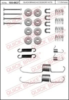Комплект пружинок колодок стояночного гальма 105-0637 QUICK BRAKE 1050637