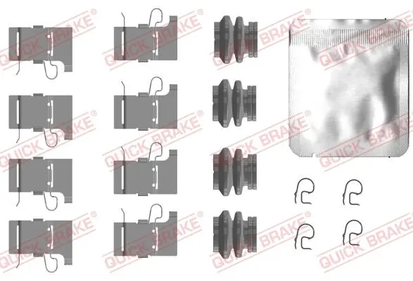 Монтажний набір гальмівних колодок задн LEXUS NX TOYOTA CAMRY, C-HR, COROLLA CROSS, RAV 4 V, YARIS CROSS VW T-ROC 1.0-3.5 07.14- QUICK BRAKE 1090084 (фото 1)