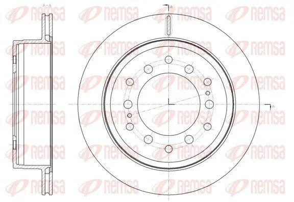 TOYOTA гальмівний диск задн.Land Cruiser Prado 2.7/4.0 10-,FJ Cruiser 06- REMSA 61664.10 (фото 1)