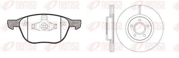 Комплект: 2 диска+ 4 колодки гальмівних REMSA 81082.01 (фото 1)