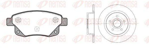 Комплект: 2 диска+ 4 колодки гальмівних REMSA 81252.01 (фото 1)