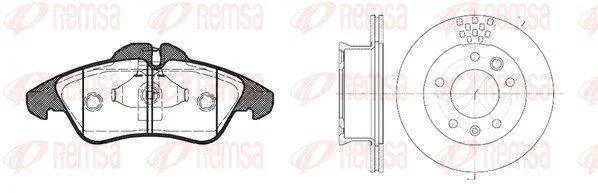 Комплект: 2 диска+ 4 колодки гальмівних REMSA 8578.01 (фото 1)