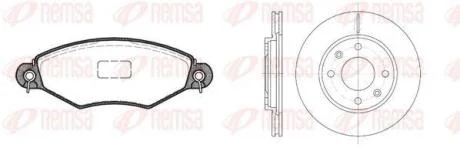 PEUGEOT К-кт гальм. колодки + диски 206 (2A/C) 1.6 i 98-00 REMSA 8643.07