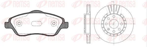 OPEL К-кт гальм. колодки + диски Corsa C 1,0-1,8 00- REMSA 8774.04 (фото 1)