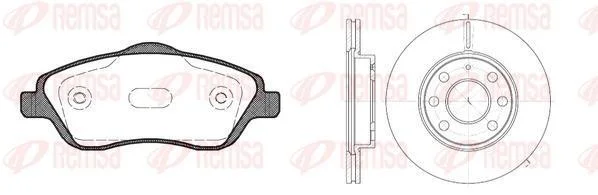 OPEL К-кт гальм. колодок + диски Combo 01-, Corsa C 1,0-1,8 00- REMSA 8774.06 (фото 1)