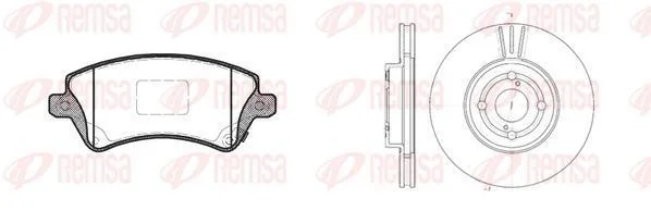TOYOTA К-кт гальмівні колодки + диски Corolla 02- REMSA 8822.00 (фото 1)