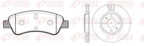 CITROEN К-кт гальмівні колодки + диски передн.Berlingo,C2,3,4,DS3,Peugeot 97- REMSA 8840.03