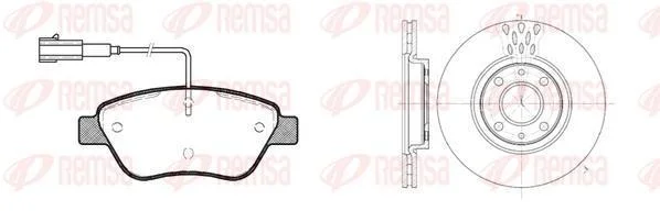 Fiat К-кт гальм. колодки + диски Doblo 1.3JTD 1.9JTD 1.4i 05- REMSA 8858.01 (фото 1)