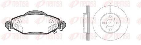 TOYOTA К-кт гальмівні колодки + диски передн.Yaris 99- REMSA 8978.00