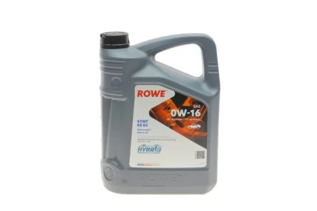 Олива моторна HIGHTEC SYNT RS D1 SAE 0W-16 (5 L) ROWE 20005005099