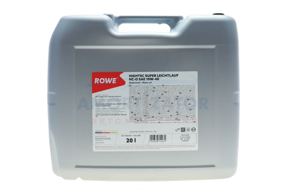 Олива моторна HIGHTEC SUPER LEICHTLAUF HC-O SAE 10W-40 (20 L) ROWE 20058020099 (фото 1)