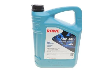 Олива моторна HIGHTEC SYNT RS HC-D SAE 5W-40 (4 L) ROWE 20163004099