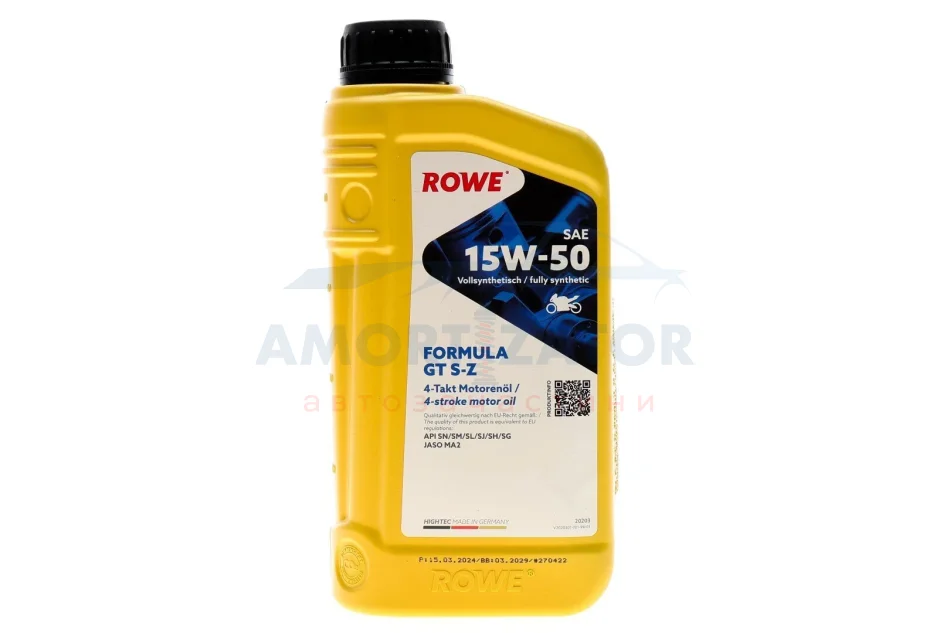 Олива моторна HIGHTEC FORMULA GT SAE 15W-50 S-Z (1 L) ROWE 20203001099 (фото 1)