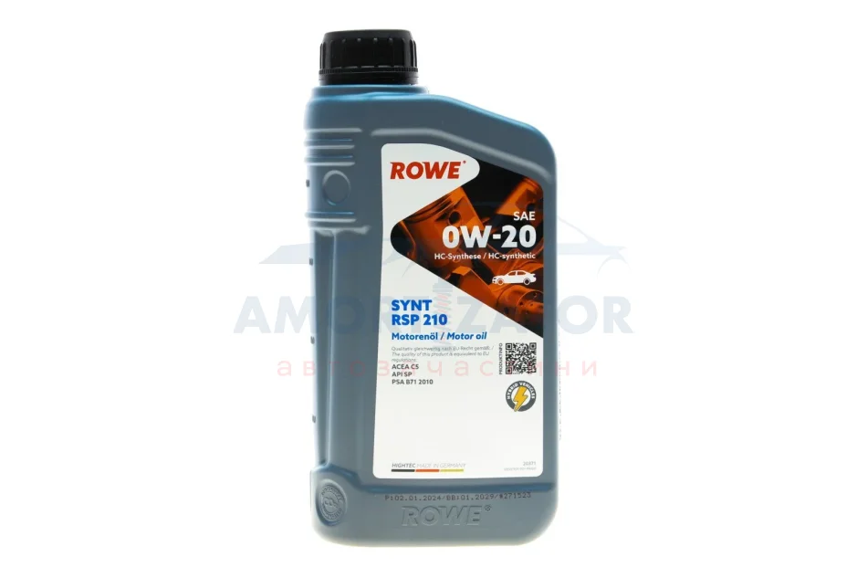 Олива моторна HIGHTEC SYNT RSP 210 SAE 0W-20 (1 L) ROWE 20371001099 (фото 1)