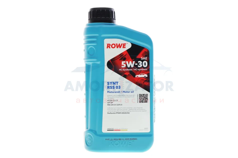 Олива моторна HIGHTEC SYNT RSS 03 SAE 5W-30 (1 L) ROWE 20372001099 (фото 1)