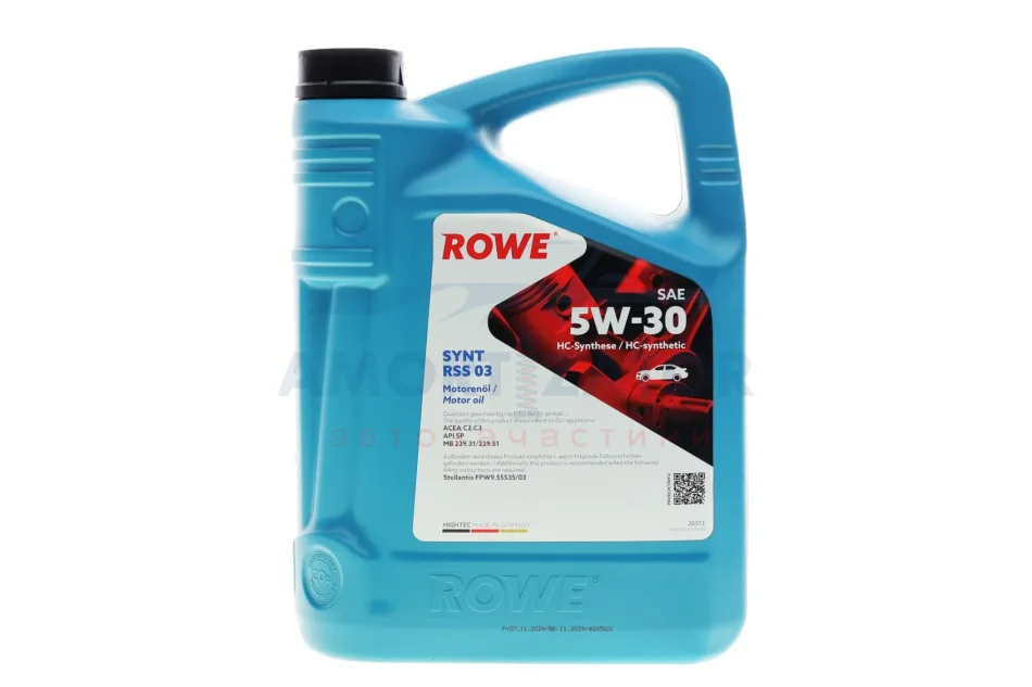 Олива моторна HIGHTEC SYNT RSS 03 SAE 5W-30 (5 L) ROWE 20372005099 (фото 1)