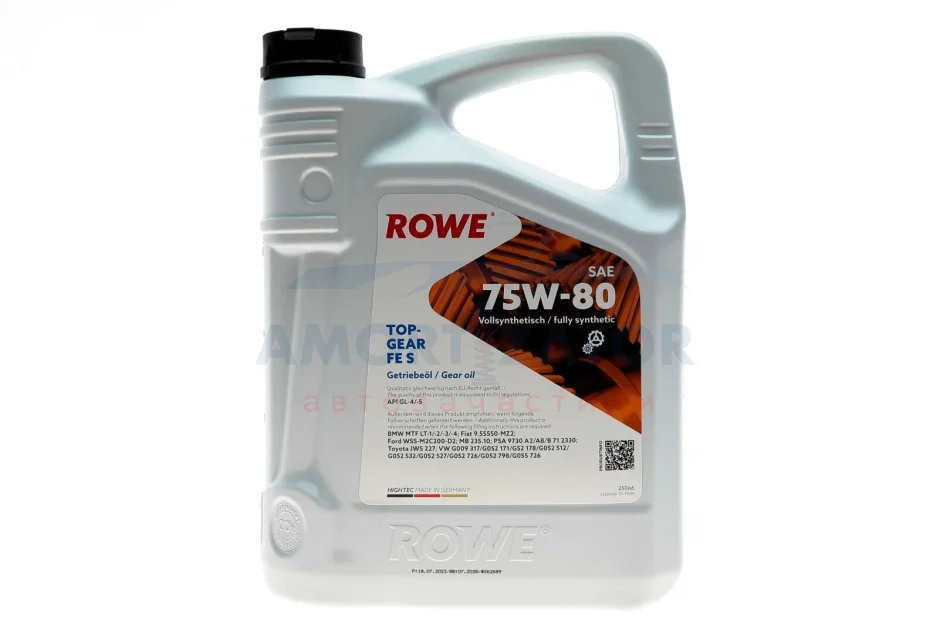 Олива трансмісійна HIGHTEC TOPGEAR FE SAE 75W-80 S (5 L) ROWE 25066005099 (фото 1)