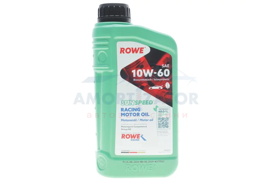 Олива моторна SUNSPEED RACING MOTOR OIL SAE 10W-60 (1 L) ROWE 4920019001099 (фото 1)