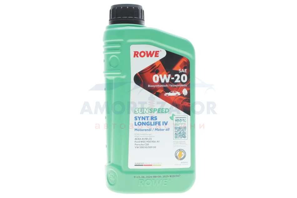 Олива моторна SUNSPEED SYNTH RS LONGLIFE IV SAE 0W-20 (1 L) ROWE 4920036001099 (фото 1)