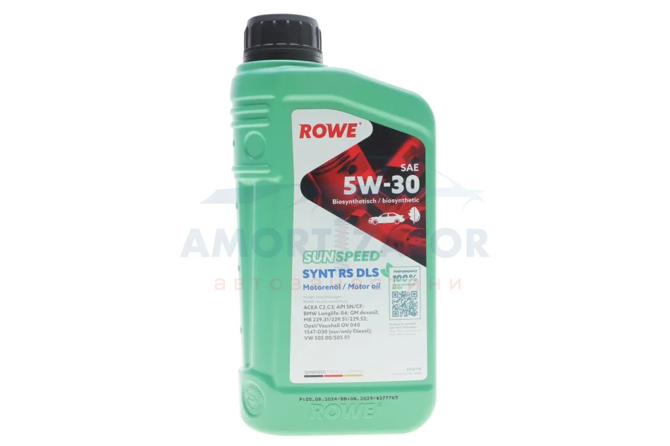 Олива моторна SUNSPEED SYNT RS DLS SAE 5W-30 (1 L) ROWE 4920118001099 (фото 1)