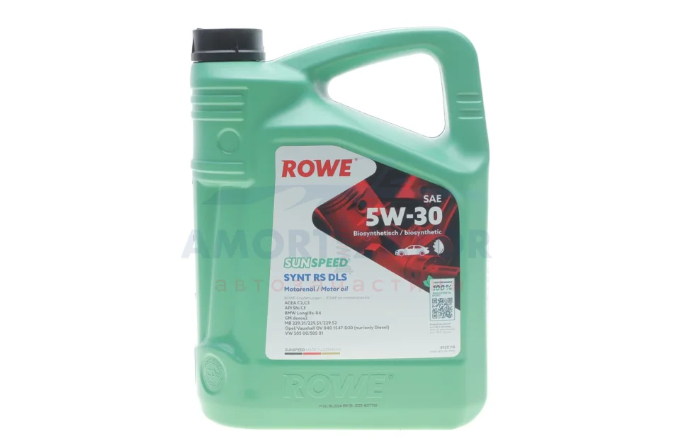 Олива моторна SUNSPEED SYNT RS DLS SAE 5W-30 (5 L) ROWE 4920118005099 (фото 1)