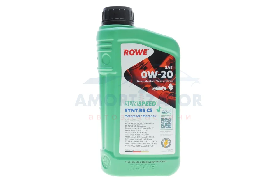 Олива моторна SUNSPEED SYNT RS C5 SAE 0W-20 (1 L) ROWE 4920379001099 (фото 1)