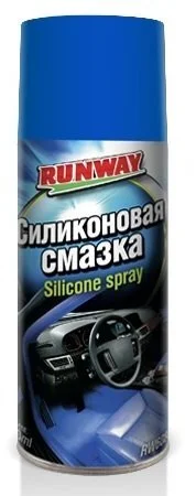 0.4л SILICONE SPRAY силіконова мастило (аерозоль від примерзання дверних ущільнювач. змащування замків, дверних петель, пласт.механізмів) RUNWAY RW6085 (фото 1)