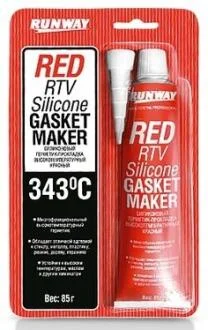 85г Силиконовый герметик -62C° +343C° (красный) RUNWAY RW8500