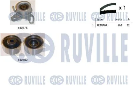 К-кт ГРМ (пасок+ролик) Hyundai Accent,Elantra, Getz,Matrix Kia Cerato, Rio II 1.4-1.6i 16V 95- RUVILLE 550314